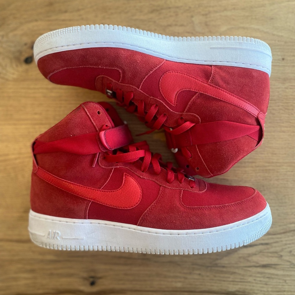 Nike Air Force 1 High Top Red Men’s Size 13 Preowned - Picture 9 of 9